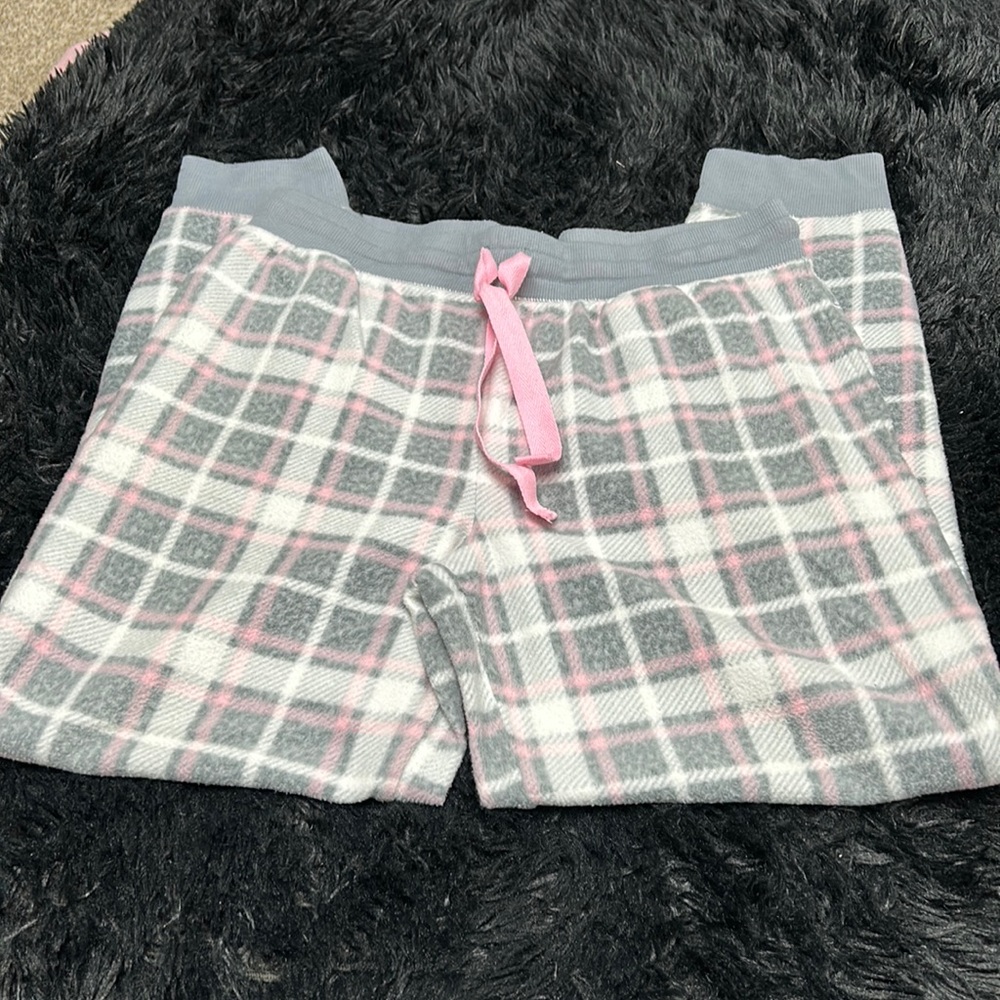 Fleece pants   Pink White and Gray  Size zL